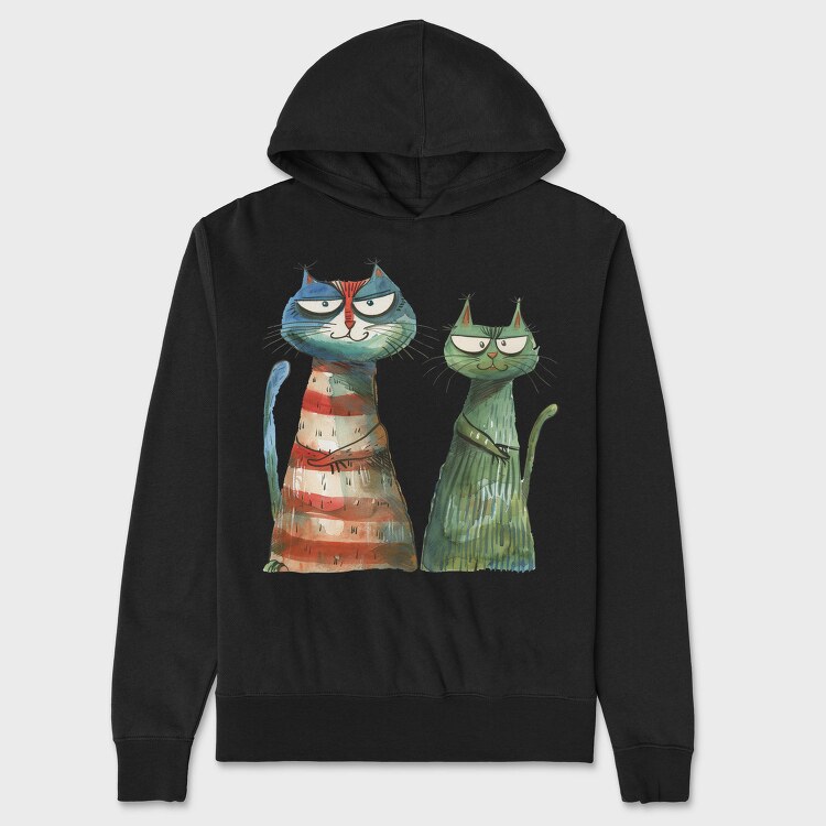 Angry Cats Sublimation Clipart, Hanorac Oversize Barbati (Unisex)