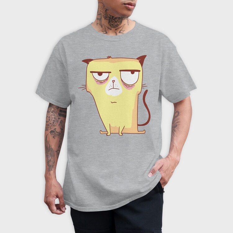 Annoyed Yellow Cat Grumpy, Tricou Barbati (Unisex)