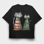 Angry Cats Sublimation Clipart, Tricou Oversize Barbati (Unisex)
