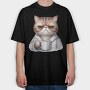Angry Cat Morning, Tricou Oversize Barbati (Unisex)