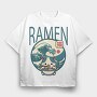Japanese Cat Ramen, Tricou Oversize Barbati (Unisex)