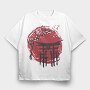 Japanese Temple Arch Ink With Tree, Tricou Oversize Barbati (Unisex)