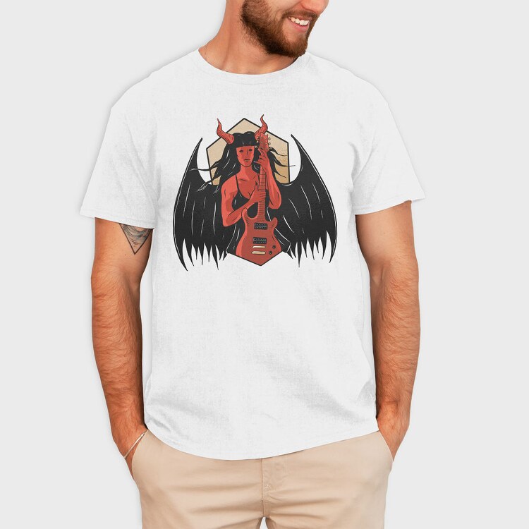 Demon With Guitar, Tricou Barbati (Unisex)