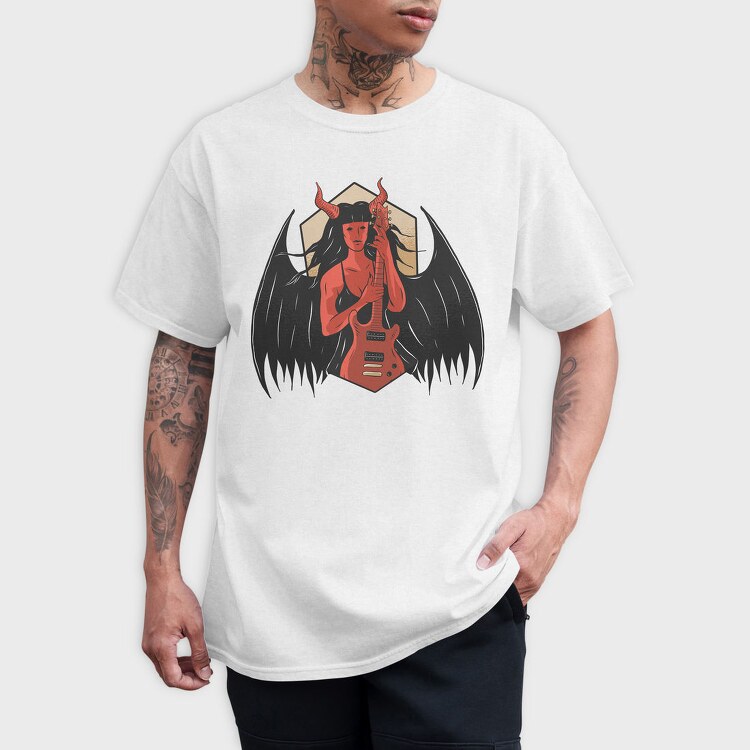 Demon With Guitar, Tricou Barbati (Unisex)