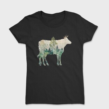 Cow Forest Silhouette, Tricou Femei
