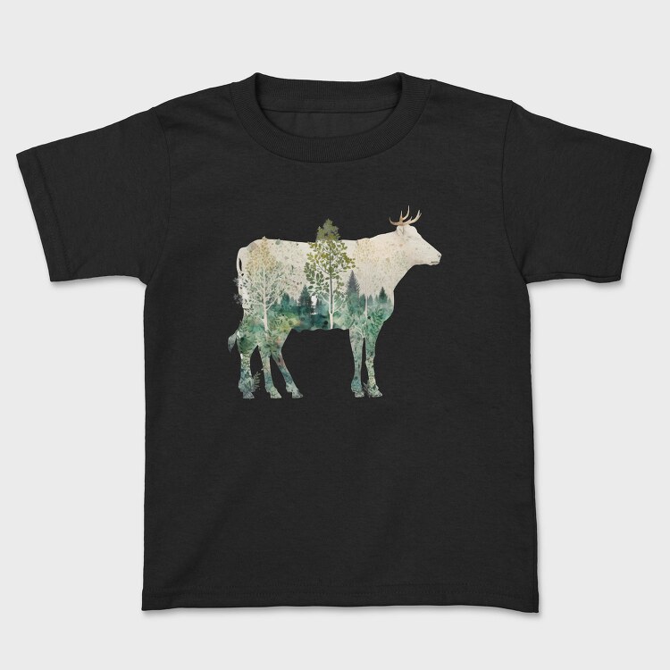 Cow Forest Silhouette, Tricou Copii