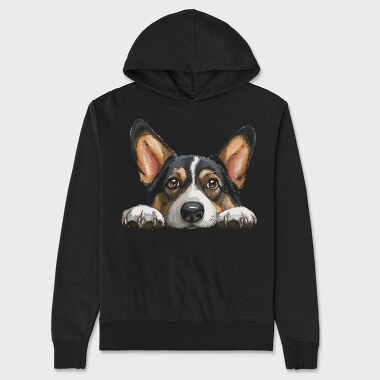 Corgi Peeper Club, Hanorac Oversize Barbati (Unisex)