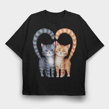 Cute Cats Connection, Tricou Oversize Barbati (Unisex)