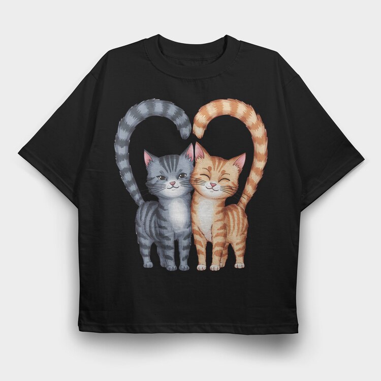 Cute Cats Connection, Tricou Oversize Barbati (Unisex)