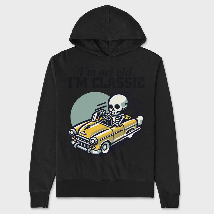 Classic Skeleton Car, Hanorac Oversize Barbati (Unisex)