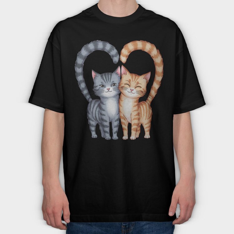 Cute Cats Connection, Tricou Oversize Barbati (Unisex)