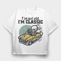 Classic Skeleton Car, Tricou Oversize Barbati (Unisex)