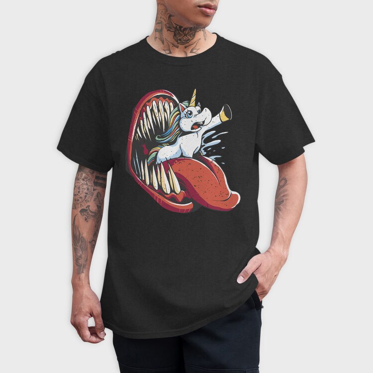 Unicorn And Monster Mouth Eaten, Tricou Barbati (Unisex)