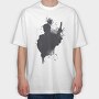 Japanese Samurai Warrior Ink Art, Tricou Oversize Barbati (Unisex)