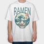Japanese Cat Ramen, Tricou Oversize Barbati (Unisex)