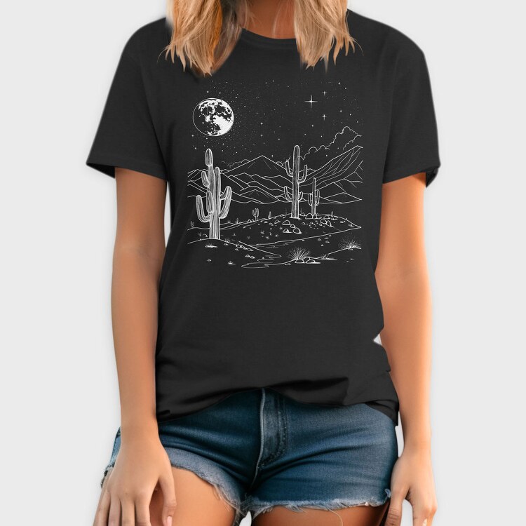 Desert And Cactus, Tricou Barbati (Unisex)