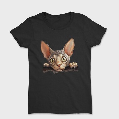 Cornish Rex Peeking Cat, Tricou Femei