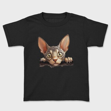 Cornish Rex Peeking Cat, Tricou Copii