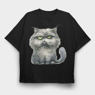 Angry Grumpy Cat, Tricou Oversize Barbati (Unisex)