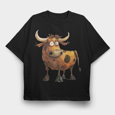 Cow No Text, Tricou Oversize Barbati (Unisex)