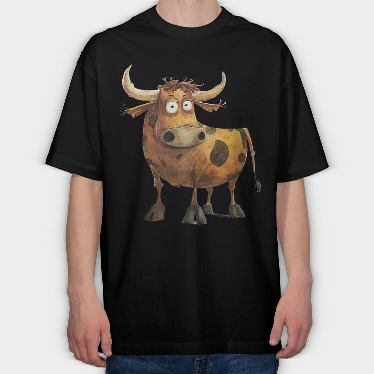 Cow No Text, Tricou Oversize Barbati (Unisex)