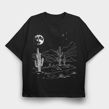 Desert And Cactus, Tricou Oversize Barbati (Unisex)