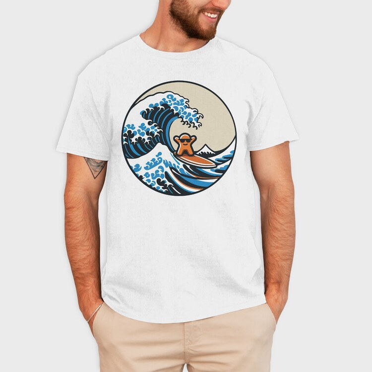 Great Wave With Meeple Surf, Tricou Barbati (Unisex)