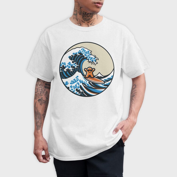 Great Wave With Meeple Surf, Tricou Barbati (Unisex)
