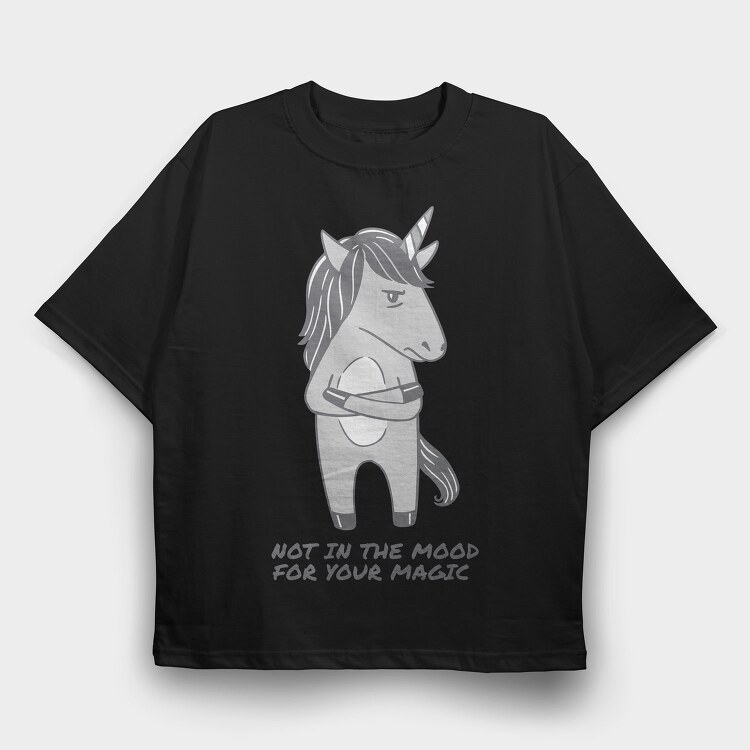 Unicorn Angry Mood, Tricou Oversize Barbati (Unisex)