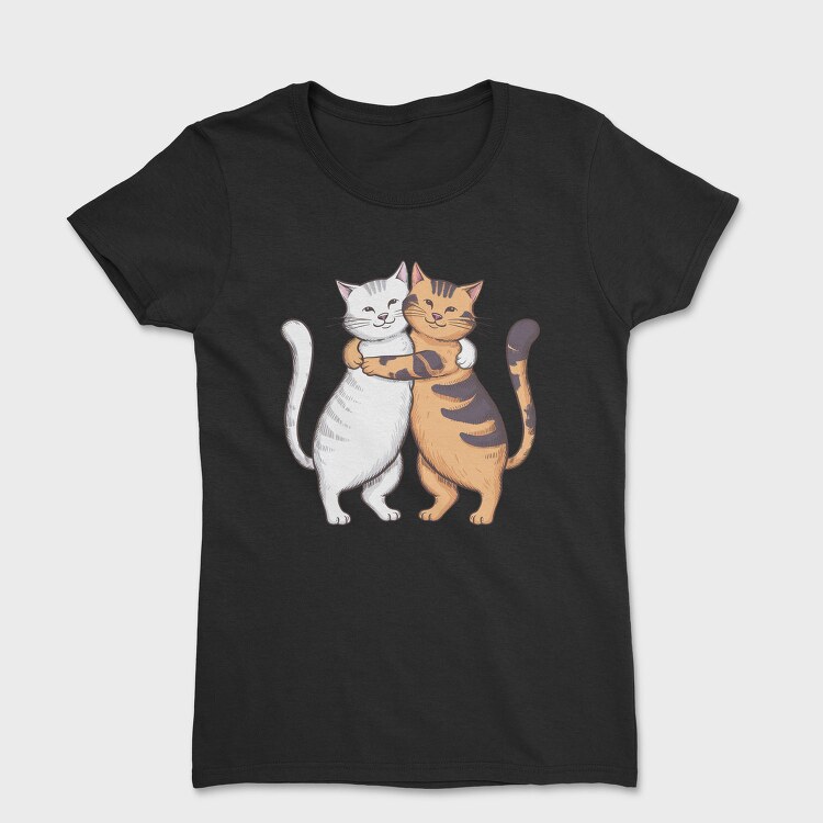 Cute Cats Hug, Tricou Femei