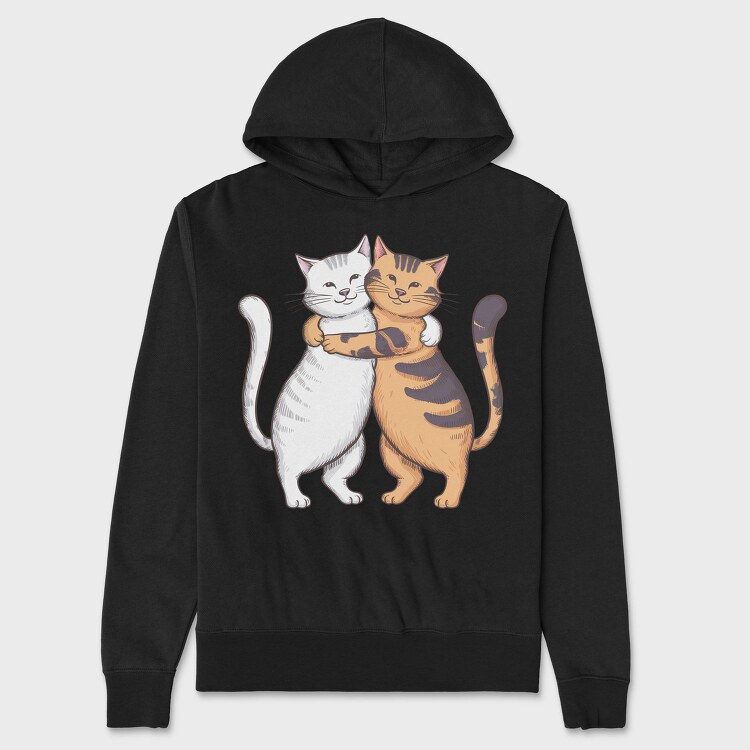 Cute Cats Hug, Hanorac Oversize Barbati (Unisex)