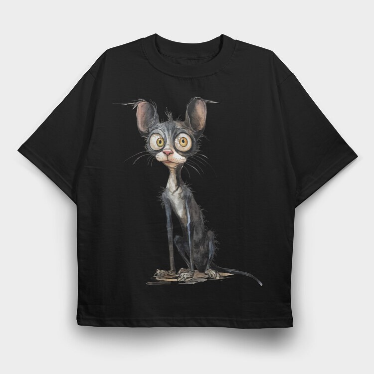 Cornish Rex, Tricou Oversize Barbati (Unisex)