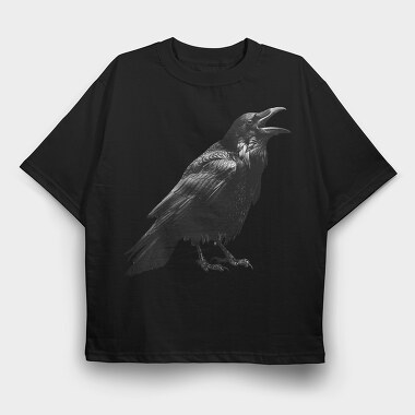 Crow Silhouette, Tricou Oversize Barbati (Unisex)
