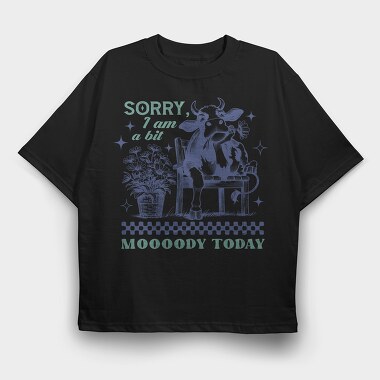 Cow Sad Mood, Tricou Oversize Barbati (Unisex)