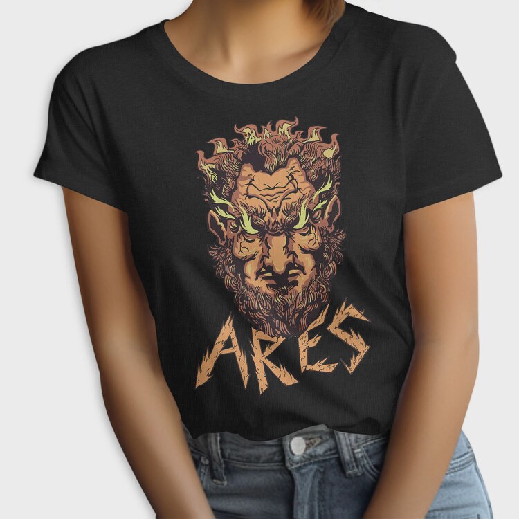 Greek God Ares On Fire Head, Tricou Femei