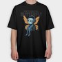 Anti Social Butterfly With Headphones, Tricou Oversize Barbati (Unisex)