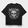Rock And Roll Skull Skeleton, Tricou Oversize Barbati (Unisex)