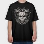 Rock And Roll Skull Skeleton, Tricou Oversize Barbati (Unisex)