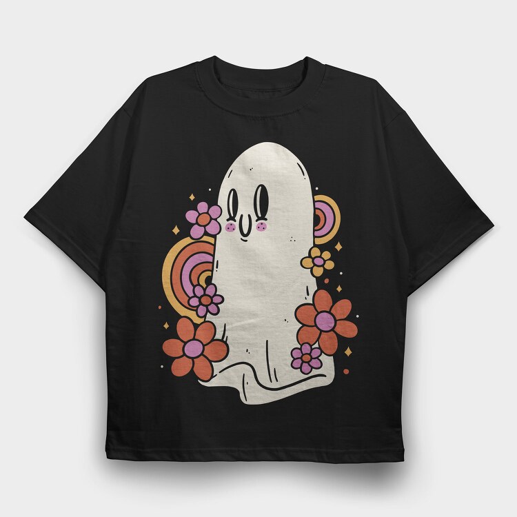 Hippie Ghost, Tricou Oversize Barbati (Unisex)