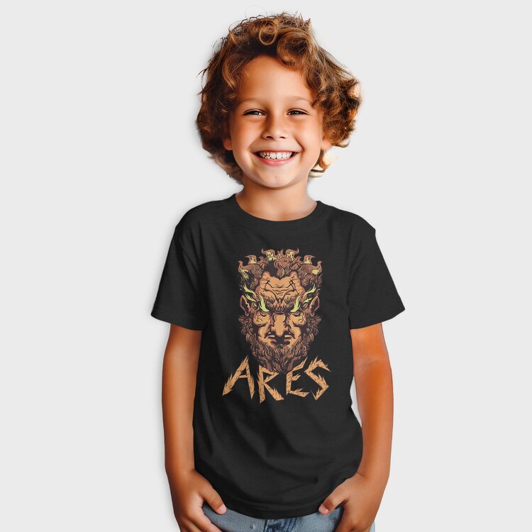 Greek God Ares On Fire Head, Tricou Copii