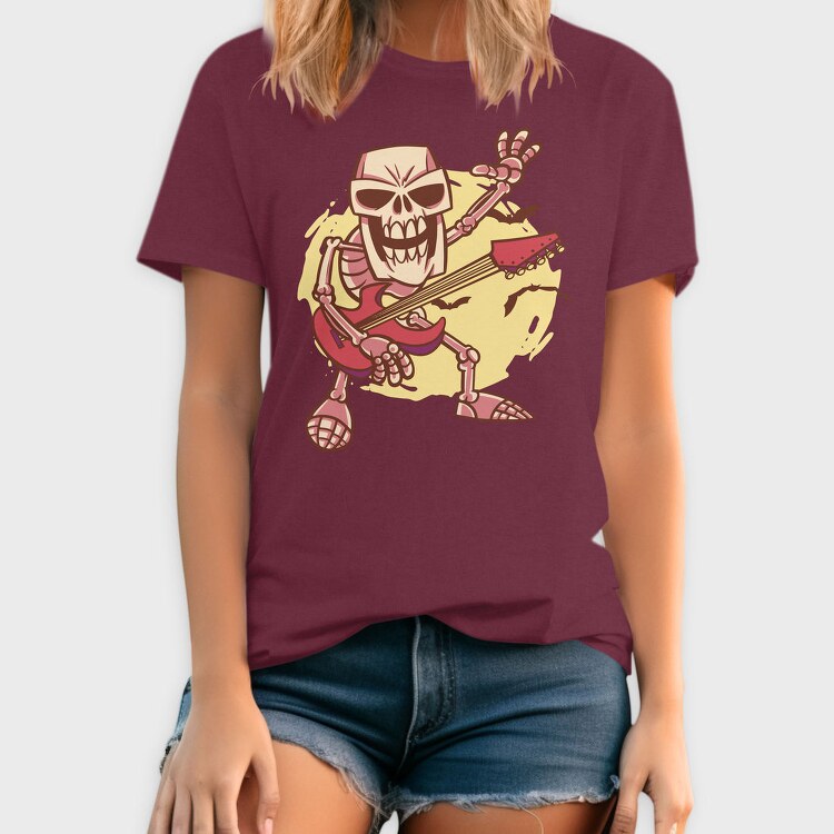 Rock Guitar Skeleton Cartoon, Tricou Barbati (Unisex)