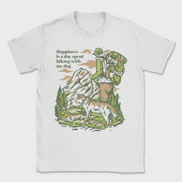 Hiking With My Dog, Tricou Barbati (Unisex)