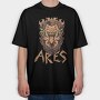 Greek God Ares On Fire Head, Tricou Oversize Barbati (Unisex)