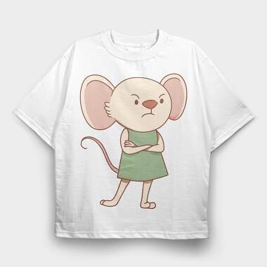 Angry Mouse Dress, Tricou Oversize Barbati (Unisex)