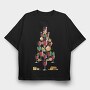 Wine Christmas Tree 001, Tricou Oversize Barbati (Unisex)