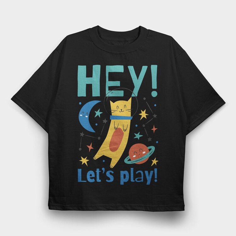 Hey Lets Play, Tricou Oversize Barbati (Unisex)