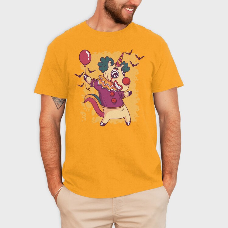 Unicorn Clown Halloween 01, Tricou Barbati (Unisex)