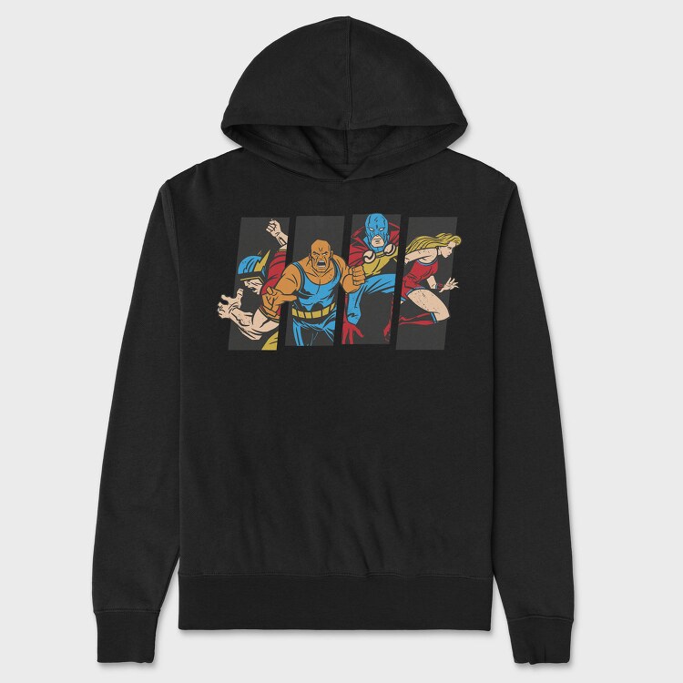 Hero Collage, Hanorac Oversize Barbati (Unisex)