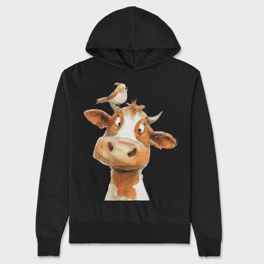 Cow Bird Stack, Hanorac Oversize Barbati (Unisex)