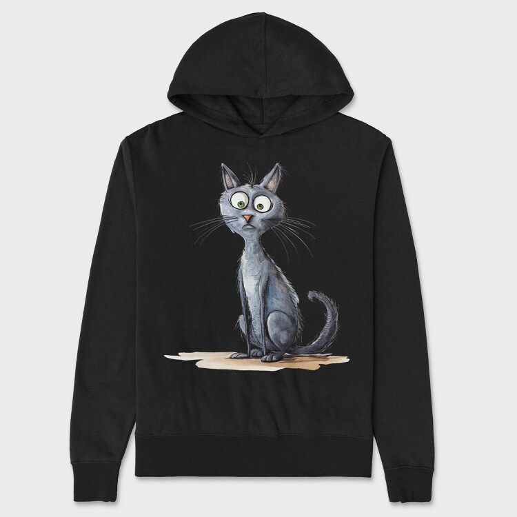 Angry Korat Sitting, Hanorac Oversize Barbati (Unisex)